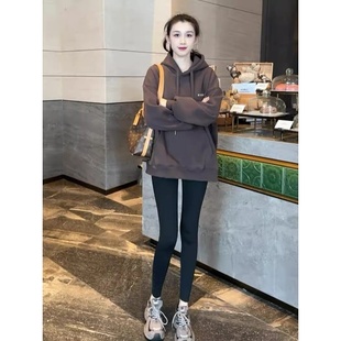 春季新款连帽加厚加绒卫衣女2025爆款时尚洋气中长款上衣女遮屁股