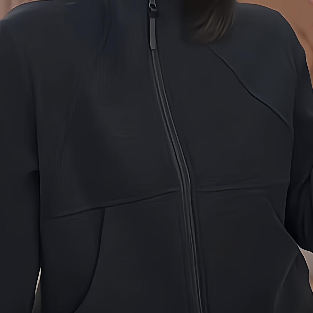 黑色半高领双拉链卫衣开衫2025冬季新款德绒加厚休闲保暖上衣外套