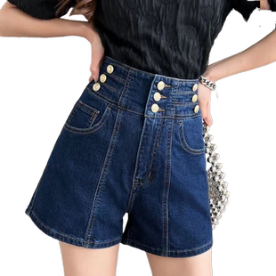 爆款牛仔短裤女a字型显腿长高腰牛仔裤显瘦显高2024夏季收腹a字裤