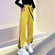 宽松小个子休闲卫裤 2025春夏季 束脚裤 撞色拼接三道杠运动裤 女 新款