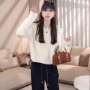 针织衫 宽松减龄穿搭显瘦长袖 设计感小众后背开叉毛衣女 新款 秋冬季