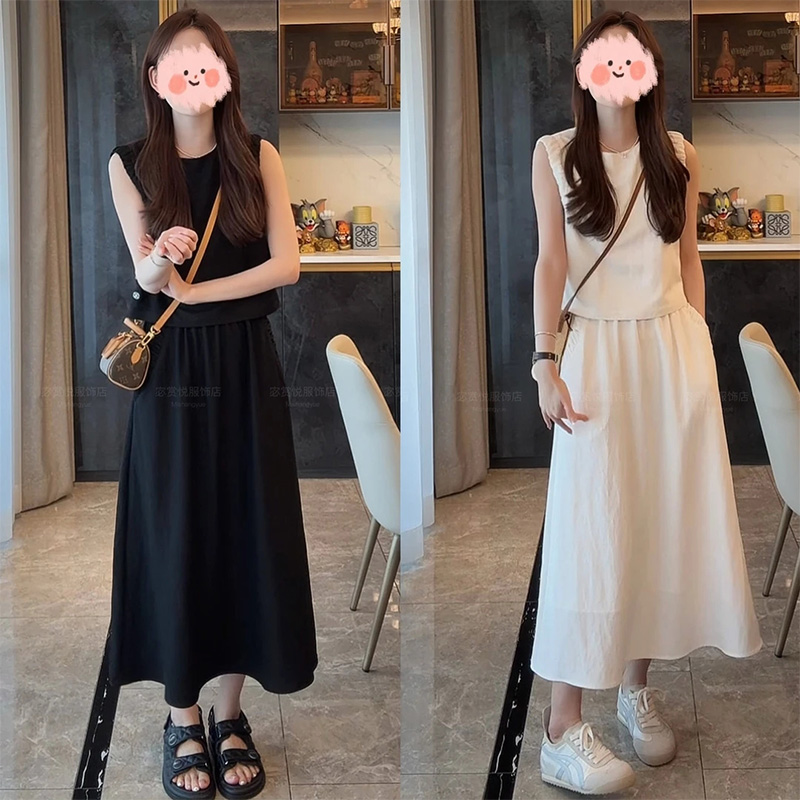 【送运费险】无袖上衣半身裙套装