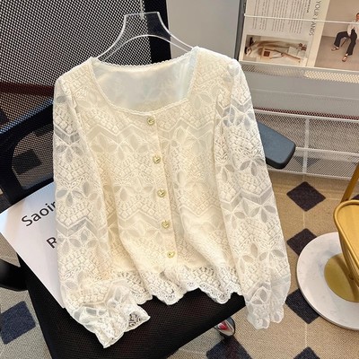 法式小香风蕾丝衬衫女2025春季新款爆款洋气别致漂亮小衫长袖上衣