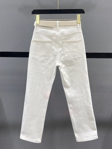 Джинсовые летние штаны, китайский стиль, с вышивкой, свободный прямой крой, высокая талия