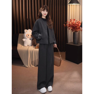 休闲套装女2025秋冬新款chic高级感漂亮韩系小香风减龄显瘦两件套