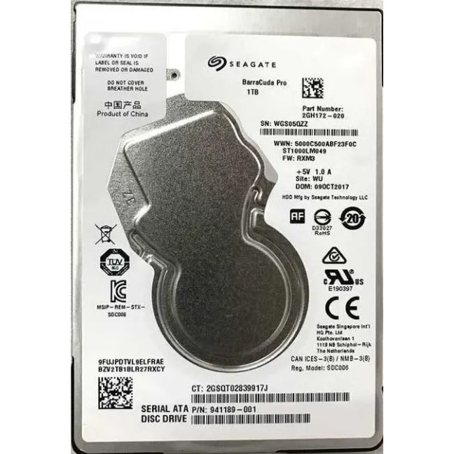 Seagate/希捷1T硬盘7200转ST1000LM049 1TB 笔记本硬盘128M原装