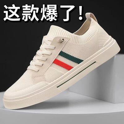 一脚蹬男鞋春季薄款针织网布鞋男