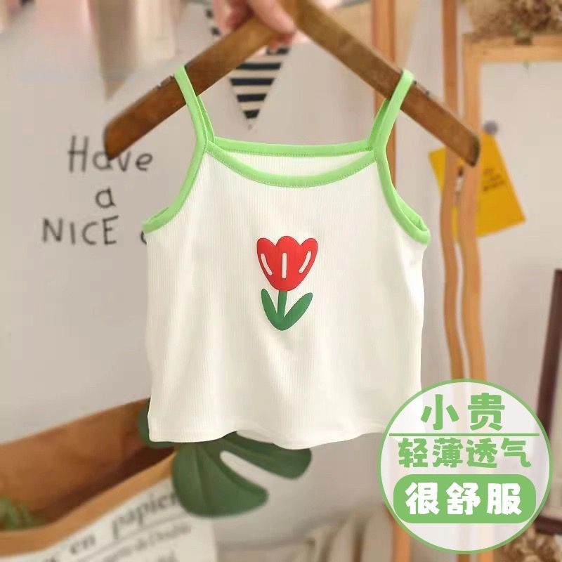 莫代尔棉婴儿吊带衫夏季女宝宝背心薄款儿童韩版外穿女童无袖上衣