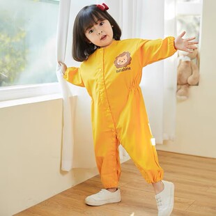 儿童连体罩衣宝宝全身防脏婴儿防脏护衣拖地爬爬服男女宝户外围衣