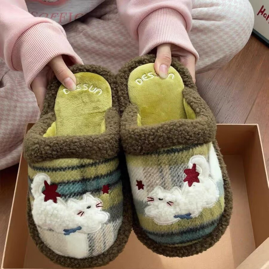 小猫棉拖鞋女可外穿冬季女款冬天