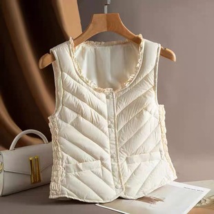 百搭贴身轻薄内穿收腰显瘦女士羽绒马甲塑形收腰马甲保暖坎肩女款