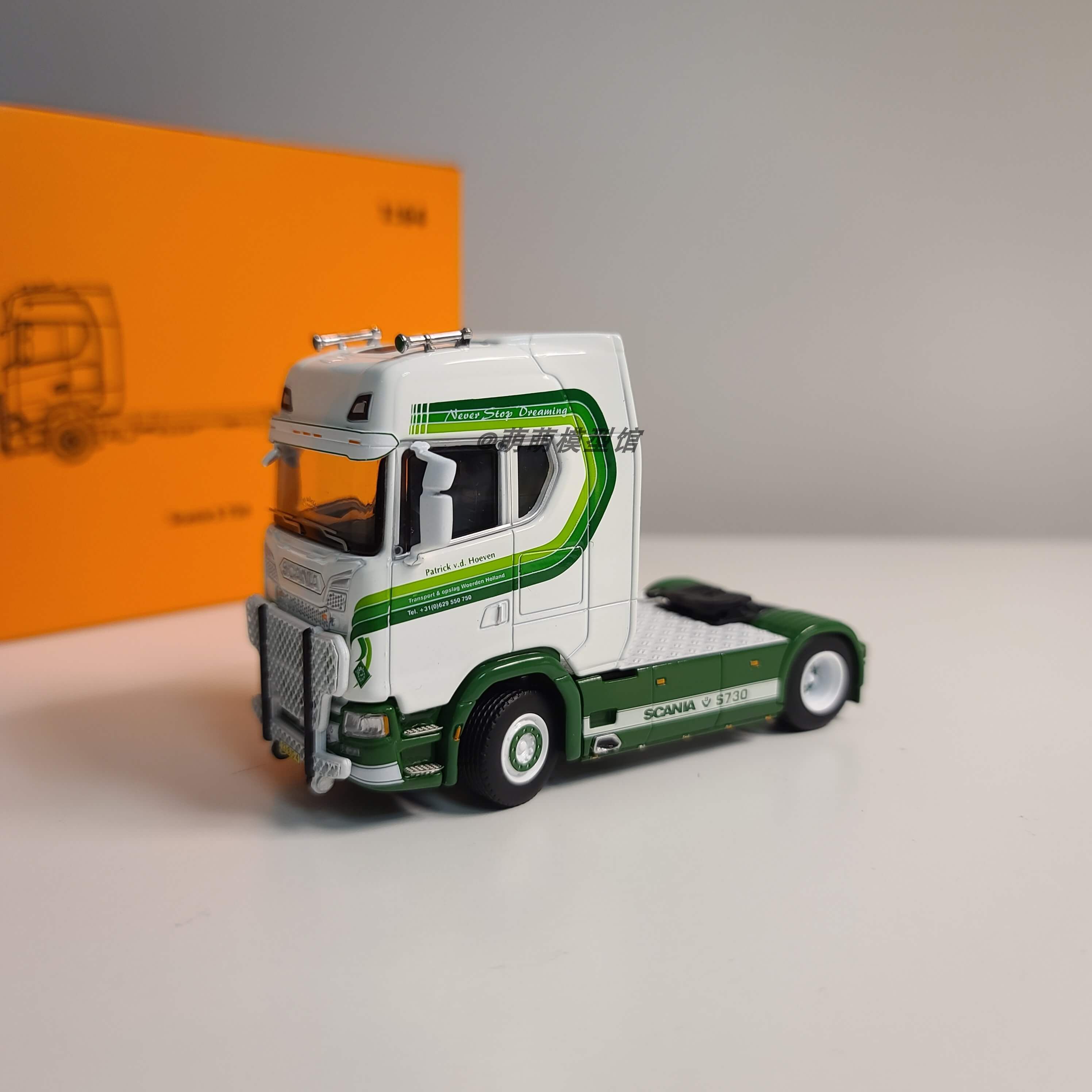 GCD 1:64 斯堪尼亚 S730 重卡车运输车拖车拖头场景合金模型玩具