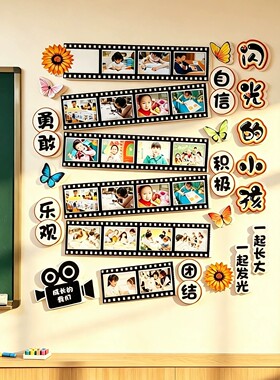 幼儿园墙面装饰环创材料主题半成品照片文化培训机构学员风采展示
