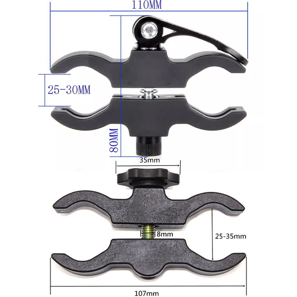 赛钢夹户外山地车前灯支架 25mm赛钢夹金属多用手电夹 手电筒夹子