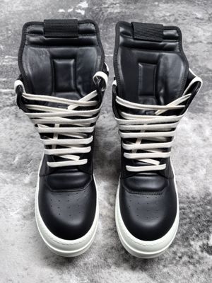 暗黑先锋RO主线高帮黑白拉链系带倒三角Geobasket 小牛皮情侣款