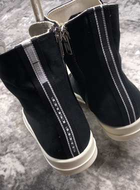 【CD.HOMME】20SS暗黑先锋RO复线高帮黑色复合后跟织带情侣鞋