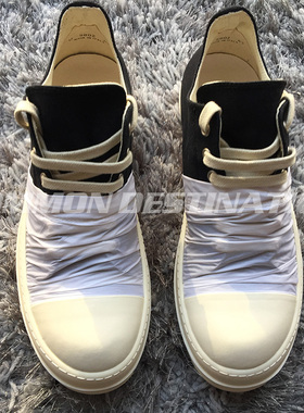 CD出品17SS暗黑先锋RO复线低帮黑布白褶皱情侣休闲鞋TPU底