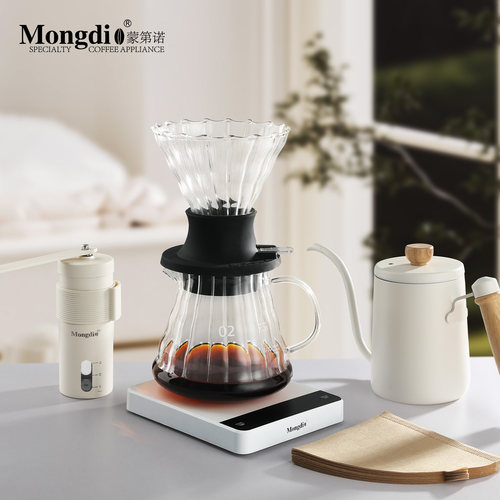 Mongdio聪明杯咖啡滤杯v60滤杯玻璃过滤漏斗手冲咖啡分享壶套装