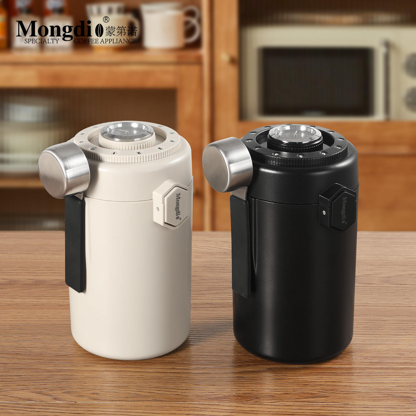 Mongdio咖啡豆密封罐专用咖啡粉保存罐真空湿度监测不锈钢储存罐