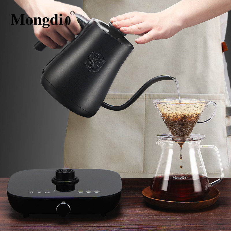 Mongdio温控手冲壶电热咖啡壶细口壶家用长嘴水壶耳挂控温泡茶壶