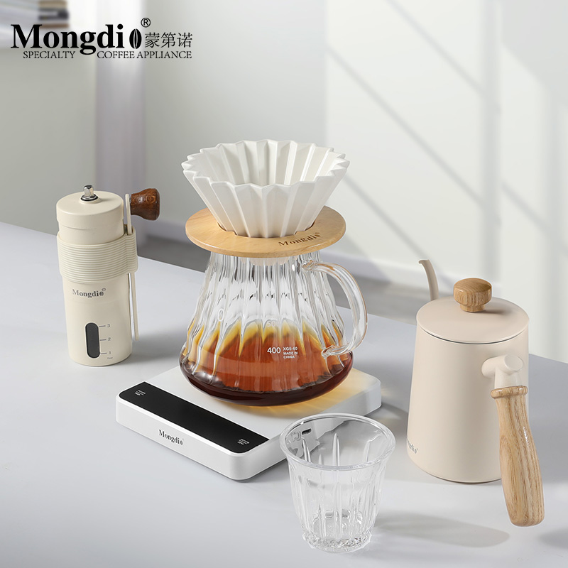 Mongdio手冲咖啡壶套装手磨咖啡机手摇咖啡手冲壶滤杯咖啡器具