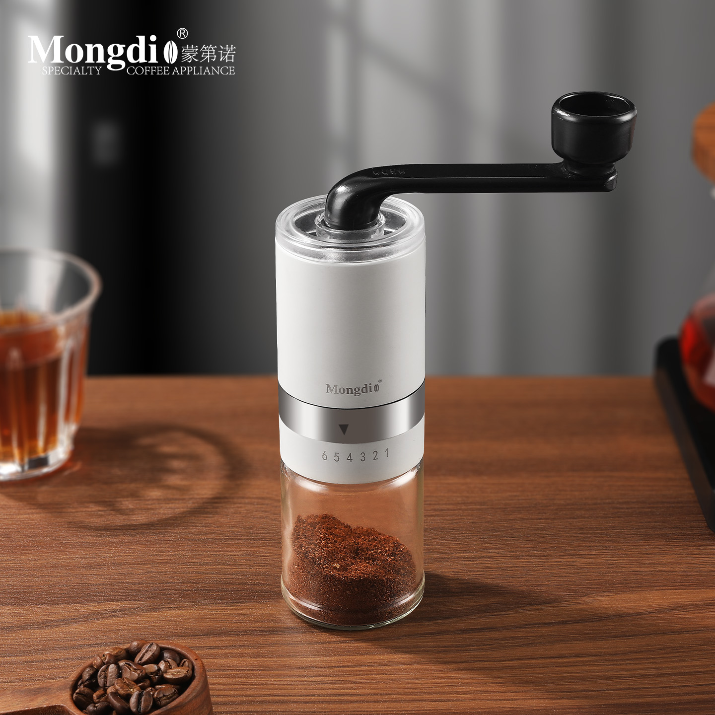 Mongdio手摇磨豆机手磨咖啡机磨咖啡豆手动家用可携式咖啡豆研磨