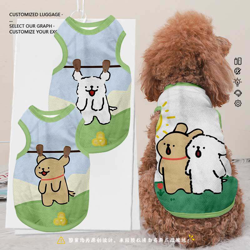 NASA联名线条小狗马尔济斯宠物背心狗狗猫咪衣服防掉毛大中小型犬