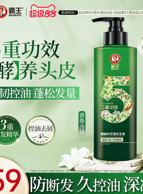 霸王强韧丰盈洗发水侧柏叶生姜洗发露防脱发控油蓬松去屑洗头膏