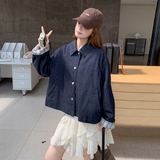 休闲格纹拼接翻领短外套女春秋2025新款小个子夹克上衣爆款高级感，女装短外套，慧峰
