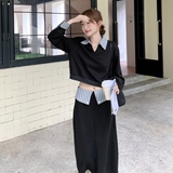 秋季新款休闲显瘦半身裙两件套，女装套装/套裙，慧峰