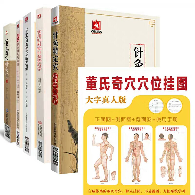 共6册 杨朝义实用妇科病针灸治疗学董氏奇穴穴位挂图针灸临床技巧与心得董氏奇穴针灸学70个常用重要穴位临证针灸特定穴临床实用