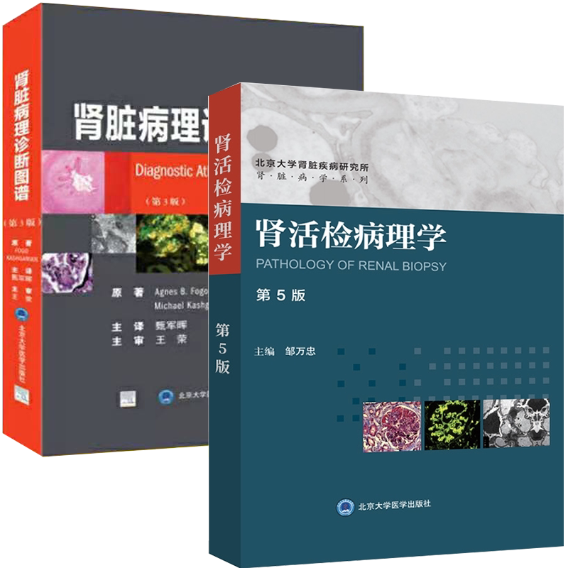 现货 两本套肾活检病理学第5版肾脏病学系列/肾脏病理诊断图谱第3版主译甄军晖主审王荣 邹万忠9787565923043