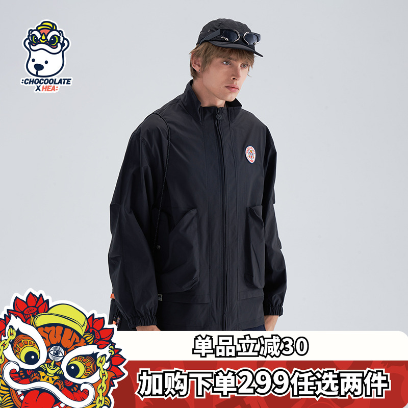 国潮复古工装立领夹克外套情侣款