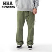 休闲裤 子直筒阔腿裤 长裤 秋季 HEA 国潮宽松潮牌垂感九分裤 男装 新品