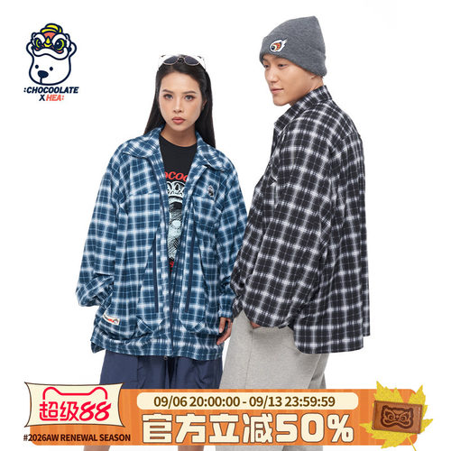 CHOCOOLATE潮牌醒狮刺绣小熊衬衫