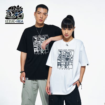 HEA x i.t izzue联名款短袖t恤百搭休闲日常国潮醒狮印花情侣款
