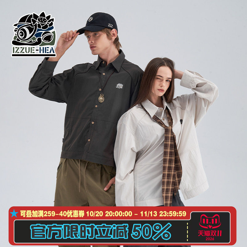 潮牌工装长袖衬衫外套男女同款