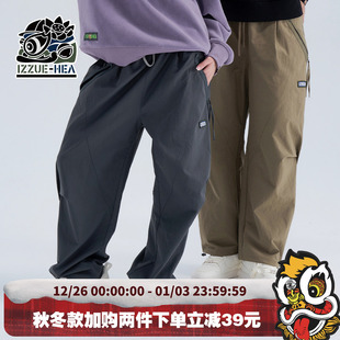 izzue联名新款 i.t 国潮宽松直筒休闲裤 男女秋冬工装 子 HEA 长裤