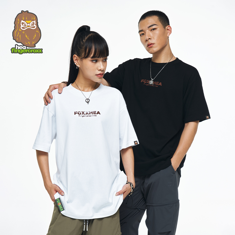 HEA x i.t fingercroxx联名款休闲短袖T恤简约百搭趣味重磅短袖男