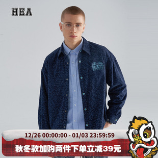 2025新款 HEA国潮情侣装 男女同款 衬衫 休闲百搭衬衣 醒狮灯芯绒长袖