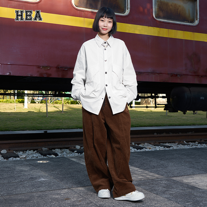 HEA 长袖衬衫男女春夏衬衫外套简约休闲街头百搭无性别衬衫长袖潮