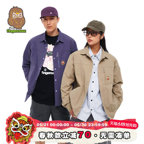 工装POLO领长袖衬衫外套男情侣款