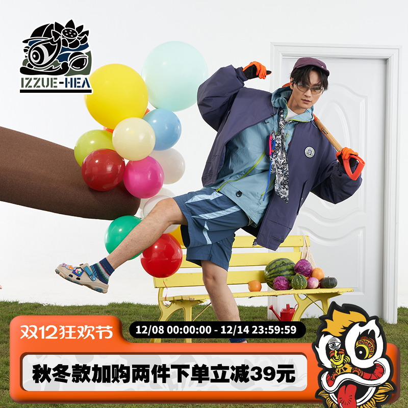 HEA x izzue联名情侣棒球领棉衣男2025新款冬季休闲面包棉服外套