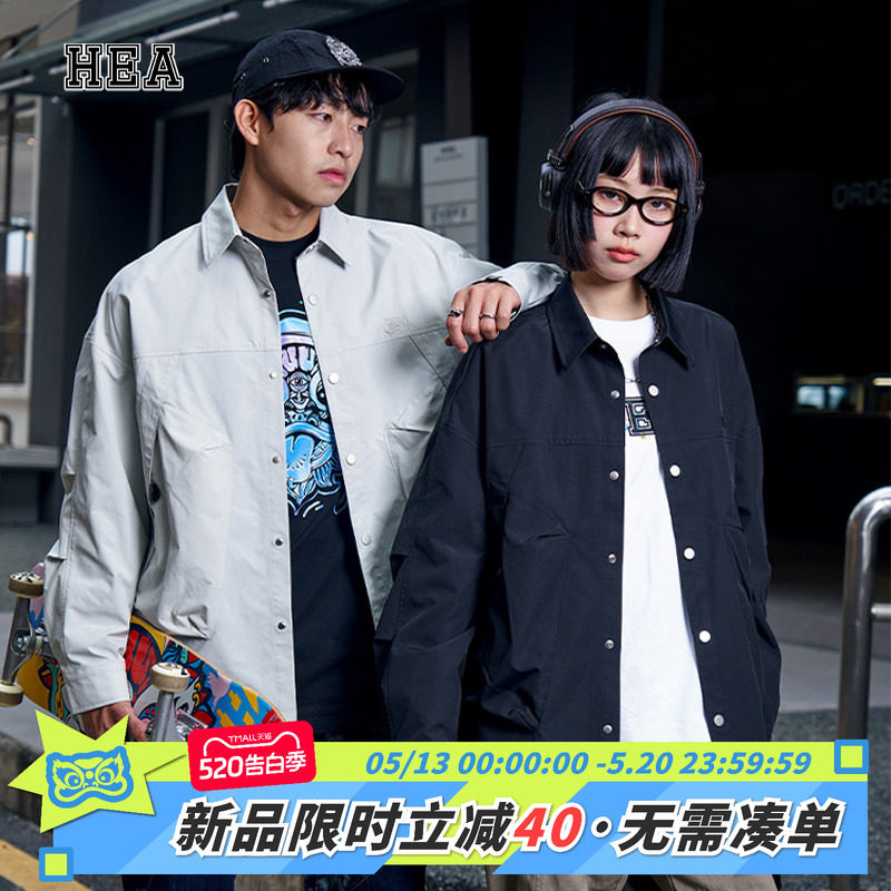 HEA 长袖衬衫国风醒狮休闲百搭西服无性别宽松早春通勤叠穿轻户外