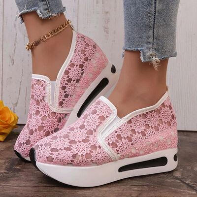 Fashion Embroidered Platform Sneakers for Women 2025 Summer