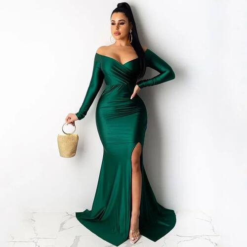 Sexy Off the Shoulder Slash Neck Formal Occasion Dresses Wom