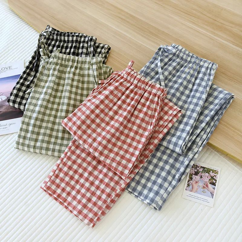 Japanese new spring and autumn couples 100% cotton cloth pla