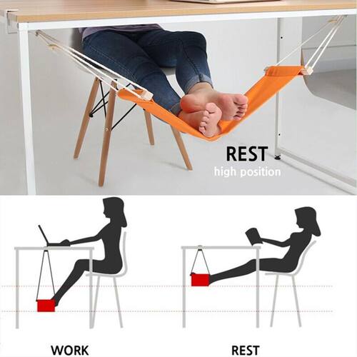 Portable Foot Hammock Lazy Casual Desk Rest Foot Put Feet Sw