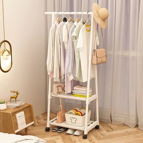 Clothes Rack Triangle Pulley With Wheels Hangers Coat Rack L