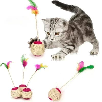 1Pc Cat Toy Sisal Scratching Ball Training Interactive Toy f